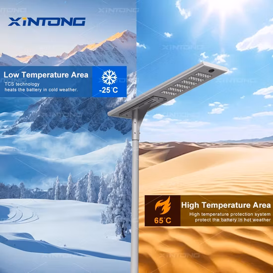 IP67 80W 방수 야외 에너지 절약 ODM 일체형 통합 태양광 발전 도로 LED 가로등(배터리 포함)